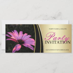 Lila Rosa Blüten & Satin Gold Party Einladungen