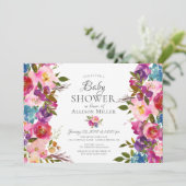 Lila Rosa Blütenbraun - Einladungen (Stehend Vorderseite)