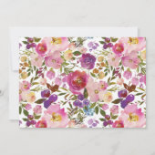 Lila Rosa Blütenbraun - Einladungen (Rückseite)