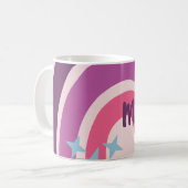 Lila rosa Bohemisch Rainbow Personalisiert Mama Kaffeetasse (Vorderseite Links)