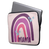 Lila rosa Bohemisch Rainbow Personalisiert Mama Laptopschutzhülle (Vorderseite Links)