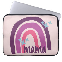 Lila rosa Bohemisch Rainbow Personalisiert Mama Laptopschutzhülle