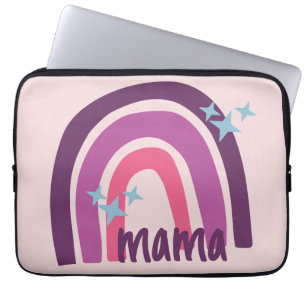 Lila rosa Bohemisch Rainbow Personalisiert Mama Laptopschutzhülle