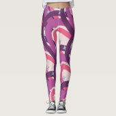 Lila rosa Bohemisch Rainbow Personalisiert Mama Leggings (Vorderseite)