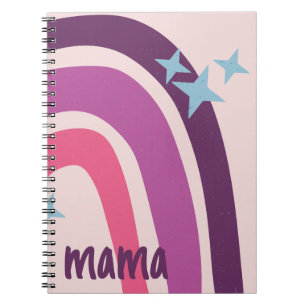 Lila rosa Bohemisch Rainbow Personalisiert Mama Notizblock