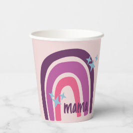 Lila rosa Bohemisch Rainbow Personalisiert Mama Pappbecher