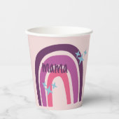 Lila rosa Bohemisch Rainbow Personalisiert Mama Pappbecher (Vorderseite)