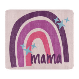 Lila rosa Bohemisch Rainbow Personalisiert Mama Schneidebrett