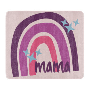 Lila rosa Bohemisch Rainbow Personalisiert Mama Schneidebrett