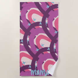 Lila rosa Bohemisch Rainbow Personalisiert Mama Strandtuch
