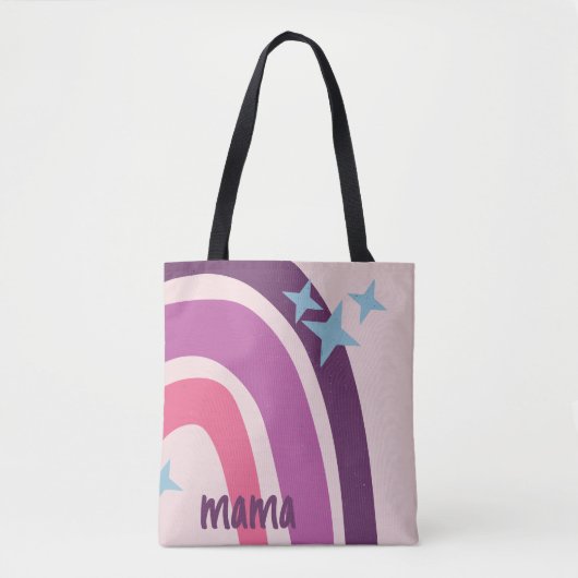 Lila rosa Bohemisch Rainbow Personalisiert Mama Tasche (Vorderseite)