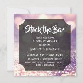 Lila & rosa Bokeh, Stock die Dusche für Bar Einladung (Vorderseite)