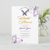 Lila-rosa Brautparty Einladung (Stehend Vorderseite)