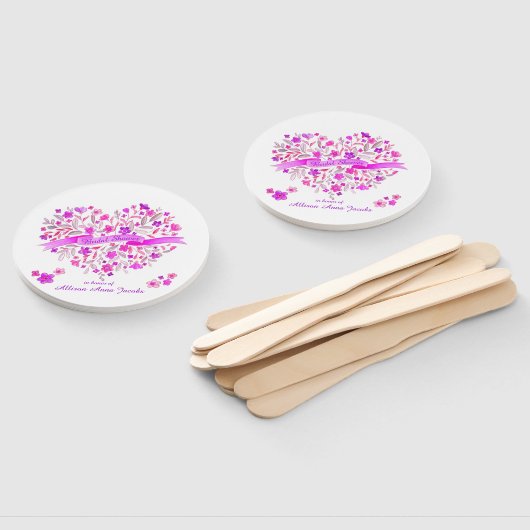 Lila Rosa-Brautparty-Fans aus dem Herz Fächer (Non-assembled)