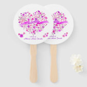 Lila Rosa-Brautparty-Fans aus dem Herz Fächer (Vorne und Hinten)