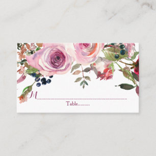 Lila Rosa-Chic-Rose Blumenzehen Platzkarten
