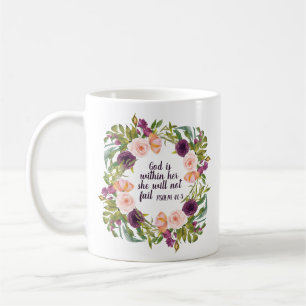 Lila rosa Christliche Blütenblume Kaffeetasse