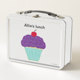 Lila rosa Cupcakes Metall Brotdose