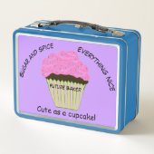 Lila rosa Cupcakes Metall Brotdose (Rückseite)