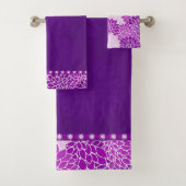 Lila rosa Dahlie-Bad-Tuch-Set Badhandtuch Set (Insitu)