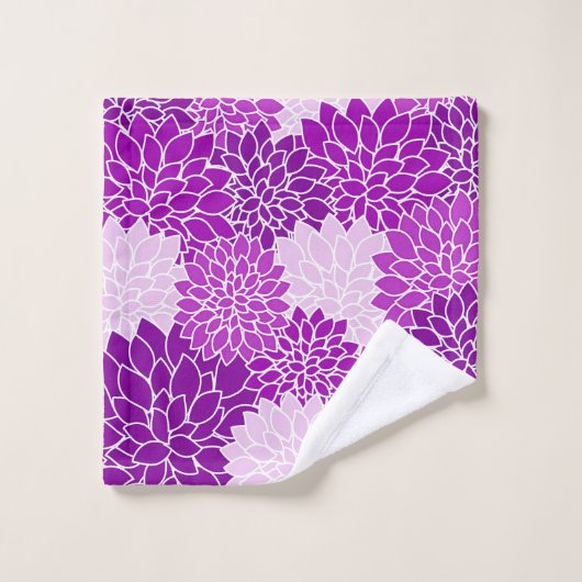 Lila rosa Dahlie-Bad-Tuch-Set Badhandtuch Set (Waschlappen)