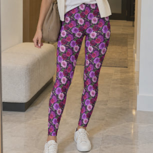 Lila Rosa Dahlien Garten Leggings