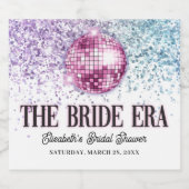 Lila Rosa Disco Bridge Era Brautparty Schaumweinetikett (Einzelnes Label)