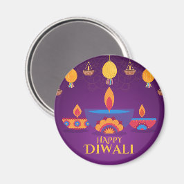 Lila rosa Diwali-Lichtbild Magnet