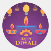 Lila rosa Diwali-Lichtbild Runder Aufkleber (Vorderseite)