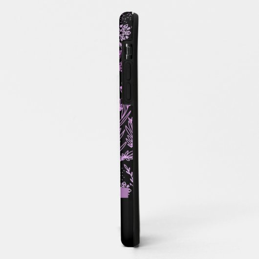 Lila rosa Doodle-Muster Case-Mate iPhone Hülle (Hinten/Links)