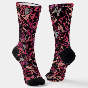 Lila Rosa Dreieckmuster Socken