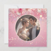 Lila rosa Driving Imitats Glitzer Blumenkohl Einladung (Rückseite)