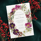 Lila rosa Dunkle Blume Kranz Brautparty Einladung