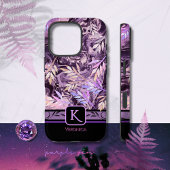 Lila rosa Edelstein Trendy Monogram iPhone Case Hülle