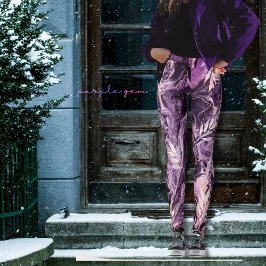 Lila rosa Edelsteine flüssige Kunst Leggings