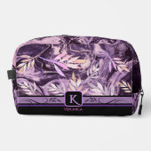 Lila rosa Edelsteine Modernes Monogramm Waschbeutel (Vorderseite)