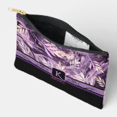 Lila rosa Edelsteine Modernes Monogramm Zubehörtasche (Offen)