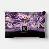 Lila rosa Edelsteine Modernes Monogramm Zubehörtasche (Vorderseite)