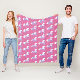 Lila Rosa Einhorn Fleecedecke