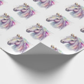 Lila rosa Einhorn Geschenkpapier (Ecke)
