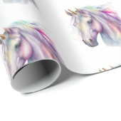 Lila rosa Einhorn Geschenkpapier (Rolleneckpunkt)
