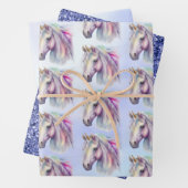 Lila rosa Einhorn Glitzer Sparkone Geschenkpapier Set (Beispiel)