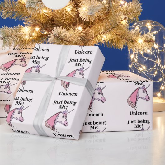 Lila Rosa Einhornkopf Geschenkpapier (Feiertage)