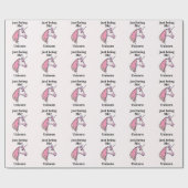 Lila Rosa Einhornkopf Geschenkpapier (Flach)