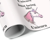 Lila Rosa Einhornkopf Geschenkpapier (Rolleneckpunkt)