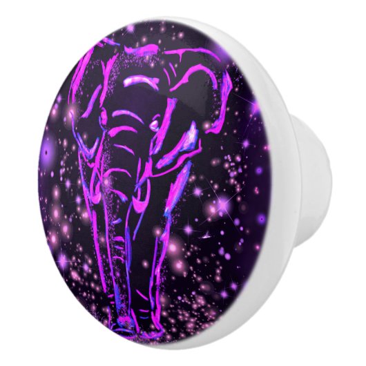 Lila rosa Elefant am Anfang der Keramik Keramikknauf (Rechts)