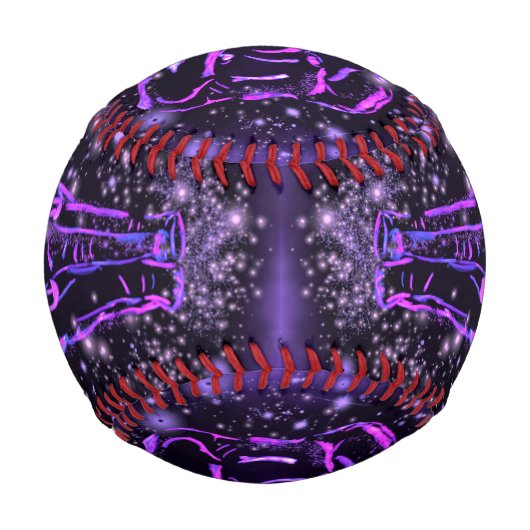 Lila rosa Elefantenbaseball in der Sternennacht Baseball (Vorderseite)