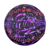 Lila rosa Elefantenbaseball in der Sternennacht Baseball (Vorderseite Links)