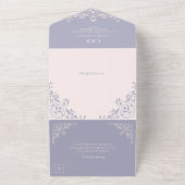 Lila rosa Elegant für eine Hochzeit All In One Einladung (Außenbereich)