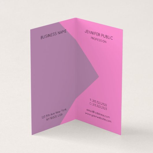 Lila rosa Elegante Moderne Mit Monogramm Vorlage Visitenkarten (Innenseite)